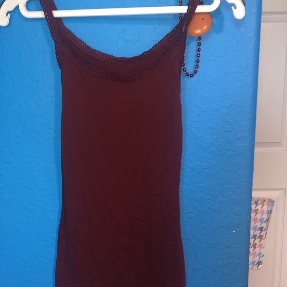 Maroon Lace Trim Tank